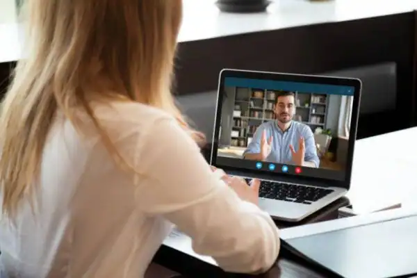 image of woman attending online mediation Hartlepool speak to our team today!